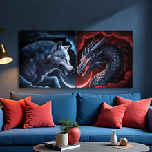 Load image into Gallery viewer, 3D Dragon and Wolf Wall Art