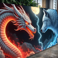 Load image into Gallery viewer, 3D Dragon and Wolf Wall Art III