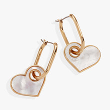 Load image into Gallery viewer, Mother of Pearl Heart Interchangeable Hoop Earring