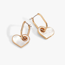 Load image into Gallery viewer, Mother of Pearl Heart Interchangeable Hoop Earring