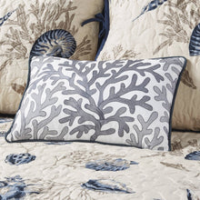 Load image into Gallery viewer, 6-Piece Nautical Sea Shells Coral Blue Beige Reversible Daybed Cover Bedding Set