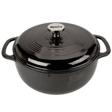 Load image into Gallery viewer, Round 6-Quart Black Enamel Cast Iron Dutch Oven with Lid