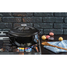 Load image into Gallery viewer, Round 6-Quart Black Enamel Cast Iron Dutch Oven with Lid