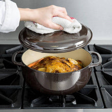 Load image into Gallery viewer, Round 6-Quart Black Enamel Cast Iron Dutch Oven with Lid
