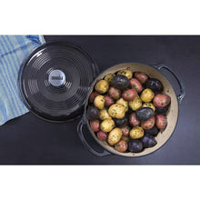 Load image into Gallery viewer, Round 6-Quart Black Enamel Cast Iron Dutch Oven with Lid