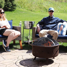Load image into Gallery viewer, Moon Stars Sky Steel Fire Pit Bowl with Screen Cooking Grate and Poker