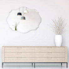 Load image into Gallery viewer, Modern Frameless 32 x 24 inch Scalloped Beveled Accent Bathroom Mirror