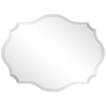 Load image into Gallery viewer, Modern Frameless 32 x 24 inch Scalloped Beveled Accent Bathroom Mirror