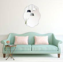 Load image into Gallery viewer, Modern Frameless 32 x 24 inch Scalloped Beveled Accent Bathroom Mirror