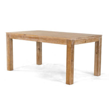 Load image into Gallery viewer, Modern Farmhouse 63-inch Solid Wood Dining Table in Rustic Light Brown Finish