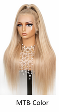 Load image into Gallery viewer, Black HD Invisible Transparent 24' Lace Front Wigs Glueless Lace Brazilian Human Hair Pre-Plucked Wigs With Bleached Knots