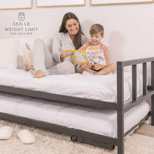 Load image into Gallery viewer, Twin Heavy Duty Black Metal Daybed Frame with Roll-Out Pop-Up Trundle Bed Frame