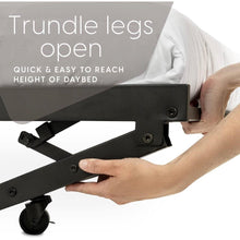 Load image into Gallery viewer, Twin Heavy Duty Black Metal Daybed Frame with Roll-Out Pop-Up Trundle Bed Frame
