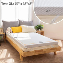 Load image into Gallery viewer, Twin XL 3-inch Memory Foam Mattress Topper with Removeable Baffle Box Cover