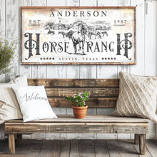 Load image into Gallery viewer, Family Horse Ranch Rustic Sign