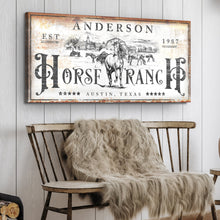 Load image into Gallery viewer, Family Horse Ranch Rustic Sign