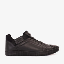 Load image into Gallery viewer, The Mumbai Black Leather Men Sneaker Final Sale!