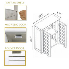 Load image into Gallery viewer, Wall-Mount Bathroom Storage Cabinet with Louver Doors in White Wood Finish