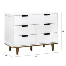 Load image into Gallery viewer, Modern Mid-Century Style 6-Drawer Double Dresser in White Walnut Wood Finish