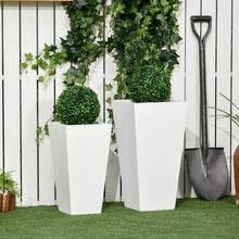 Load image into Gallery viewer, Set of 2 Modern Lightweight Outdoor Patio Flower Pot Planter Box in White
