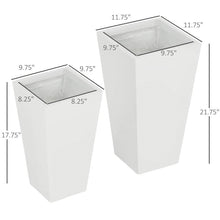 Load image into Gallery viewer, Set of 2 Modern Lightweight Outdoor Patio Flower Pot Planter Box in White