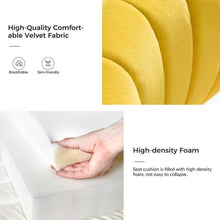 Load image into Gallery viewer, Mustard Yellow Velvet Upholstered Wingback Accent Side Chair w/ Gold Metal Legs