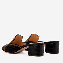Load image into Gallery viewer, The Magnolia Black Glitter Leather Women Sandal