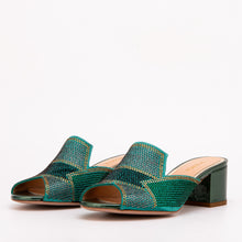 Load image into Gallery viewer, The Magnolia Green Glitter Leather Women Sandal