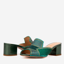 Load image into Gallery viewer, The Magnolia Green Glitter Leather Women Sandal