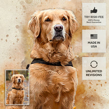 Load image into Gallery viewer, Pet Watercolor Portrait Custom Wall Art