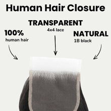 Load image into Gallery viewer, Malaysian Body Wave 4x4 Transparent Lace Human Hair Closure