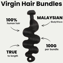 Load image into Gallery viewer, Malaysian Body Wave 100% Human Hair Bundles