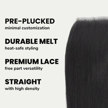 Load image into Gallery viewer, Malaysian Straight 4x4 Transparent Lace Human Hair Closure