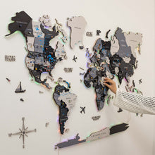 Load image into Gallery viewer, 3D LUMINOUS LED Wooden World Map 2.0 Nordik