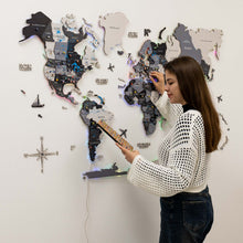 Load image into Gallery viewer, 3D LUMINOUS LED Wooden World Map 2.0 Nordik