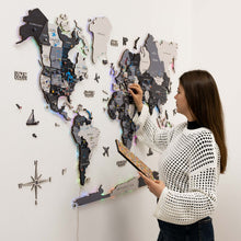 Load image into Gallery viewer, 3D LUMINOUS LED Wooden World Map 2.0 Nordik