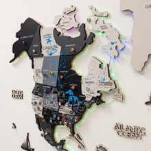 Load image into Gallery viewer, 3D LUMINOUS LED Wooden World Map 2.0 Nordik