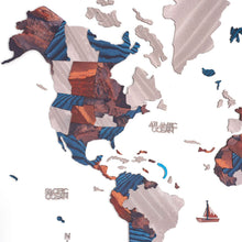 Load image into Gallery viewer, 3D Wooden World Map Dune