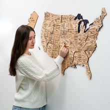 Load image into Gallery viewer, Wooden 3d Map of USA - Gold