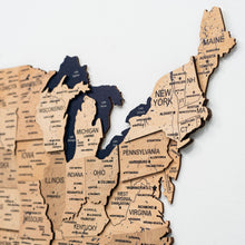 Load image into Gallery viewer, Wooden 3d Map of USA - Gold