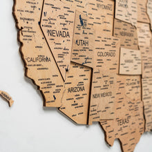 Load image into Gallery viewer, Wooden 3d Map of USA - Gold