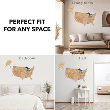 Load image into Gallery viewer, Wooden 3d Map of USA - Gold
