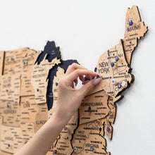 Load image into Gallery viewer, Wooden 3d Map of USA - Gold