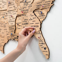 Load image into Gallery viewer, Wooden 3d Map of USA - Gold