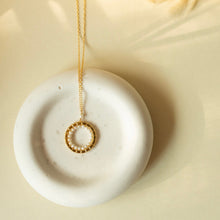 Load image into Gallery viewer, Pearl, Labradorite and Black Spinel Halo Mini Gold Pendant