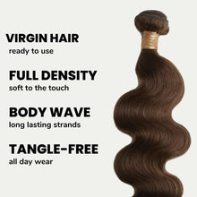 Load image into Gallery viewer, Medium Brown Body Wave 100% Human Hair Bundles