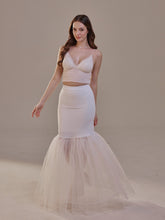Load image into Gallery viewer, Mermaid Petticoat with Corsage and Hard Net Tulle Underskirt  ,Wedding Crinoline with Petticoat Netting Fabric