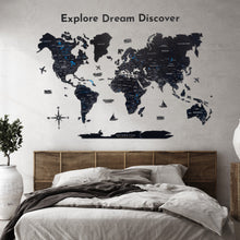 Load image into Gallery viewer, Wooden Map Quote Sign - Black