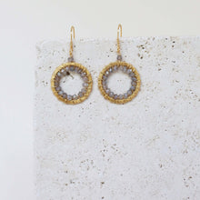 Load image into Gallery viewer, Labradorite Mini Halo Earrings