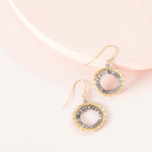 Load image into Gallery viewer, Labradorite Mini Halo Earrings
